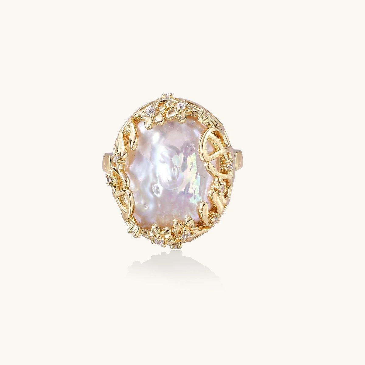 Baroque Pearl Crown Ring