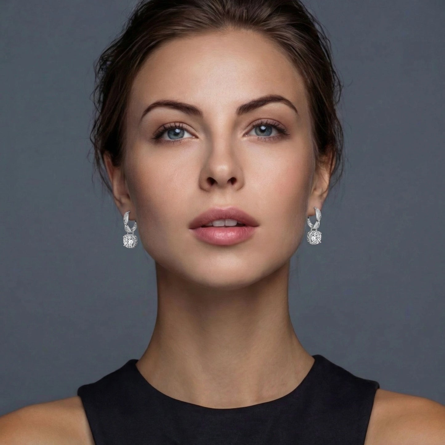 Twisted Infinity Halo Moissanite Earrings