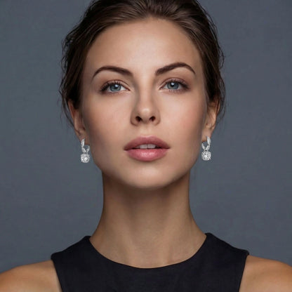 Twisted Infinity Halo Moissanite Earrings