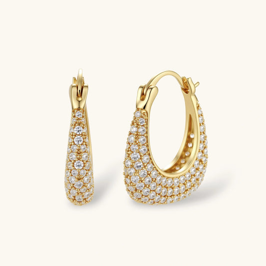 Pavé Crystal Hoops