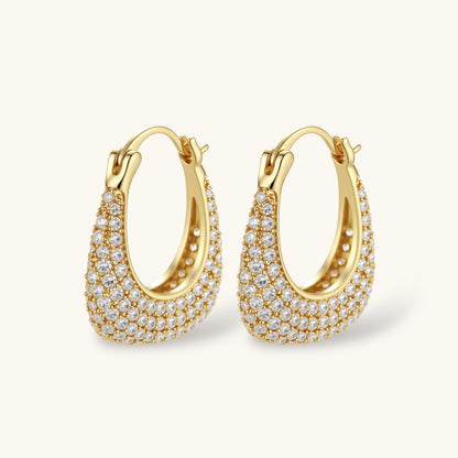 Pavé Crystal Hoops