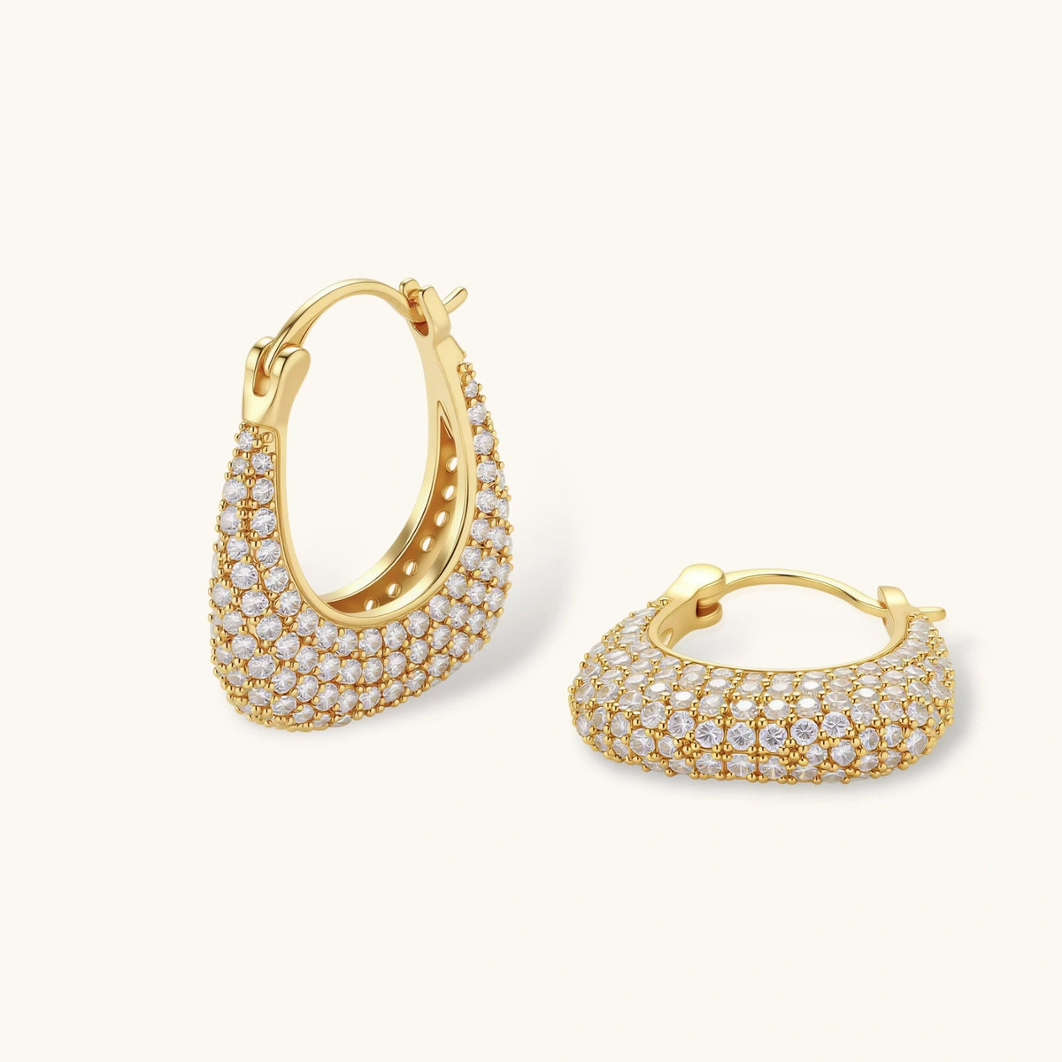 Pavé Crystal Hoops