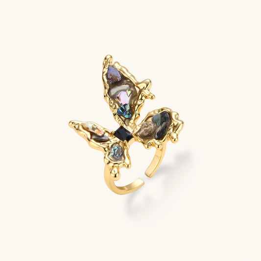 Iridescent Shell Statement Ring